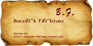 Buczák Fábiusz névjegykártya